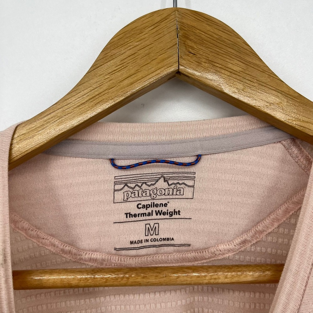 Patagonia Womens Capilene Thermal Weight Crewneck Pink Base Layer Top Medium - Picture 5 of 14